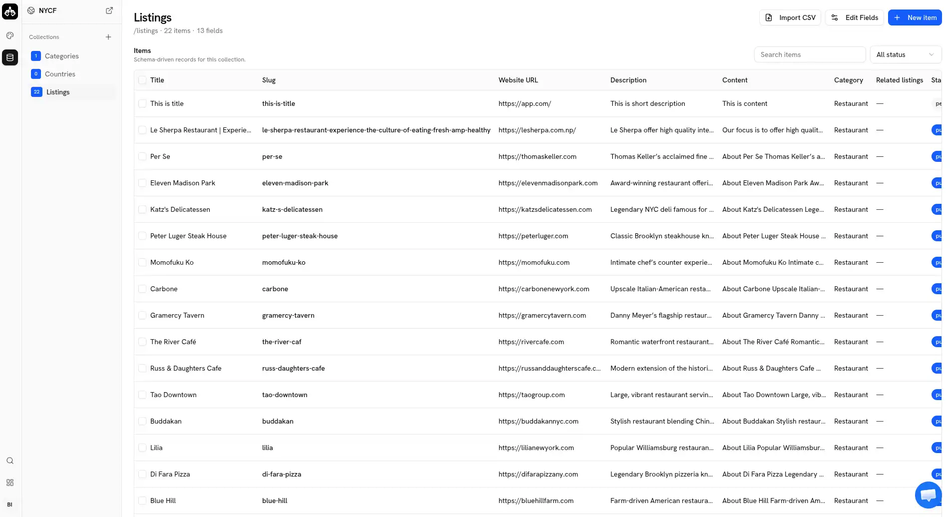 Dynamic collections